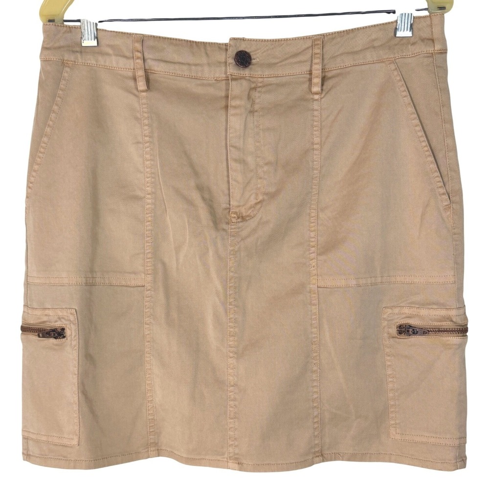 Cargo Mini Skirt Womens M Tan Soft Surroundings Utility Gorpcore Military Safari